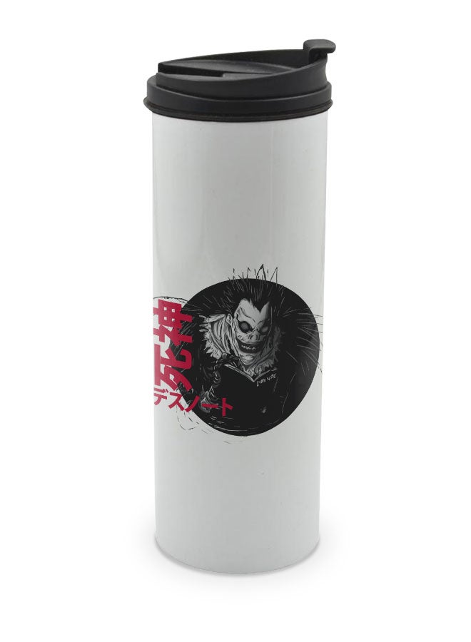 LIT Death Note White Tumbler for Hot Drinks Death Note Anime White Tumbler Japanese Comic Style Manga Travel Coffee Tumbler Shinigami Ryuk-Deathnote - Image 1
