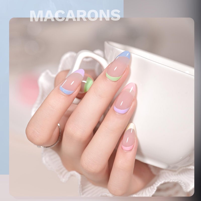 GAOY Pastel Pink Blue Gel Nail Polish Set, 6 Colors Green Yellow Nude Spring Soak Off UV Light Cure Gel Polish Kit for Salon and Nail Art DIY at Home - Image 3