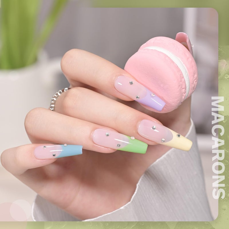 GAOY Pastel Pink Blue Gel Nail Polish Set, 6 Colors Green Yellow Nude Spring Soak Off UV Light Cure Gel Polish Kit for Salon and Nail Art DIY at Home - Image 4