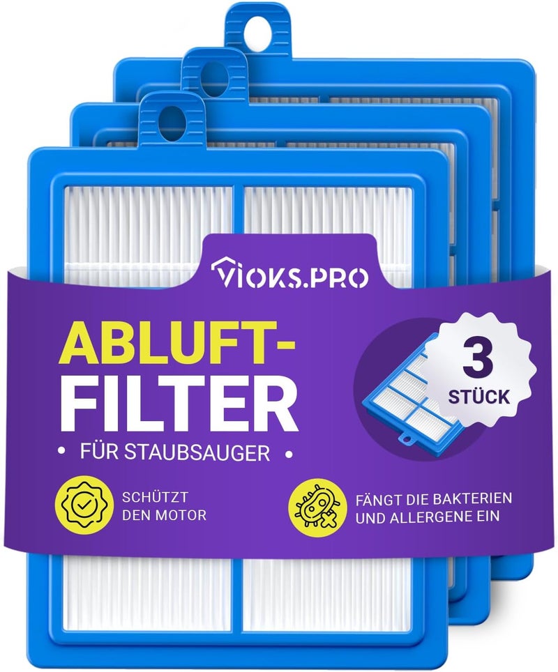Vioks.pro Viоks.pro 3x Vacuum Cleaner Hepa Filter Replacement for AEG Battery Vacuum Cleaner Filter HEPA13 AFS1W EFH12 EFS1W & Philiрs HEPA Filter FC8038/01 - Motor Filter Vacuum Cleaner Philiрs FC9150 & Air - Image 1