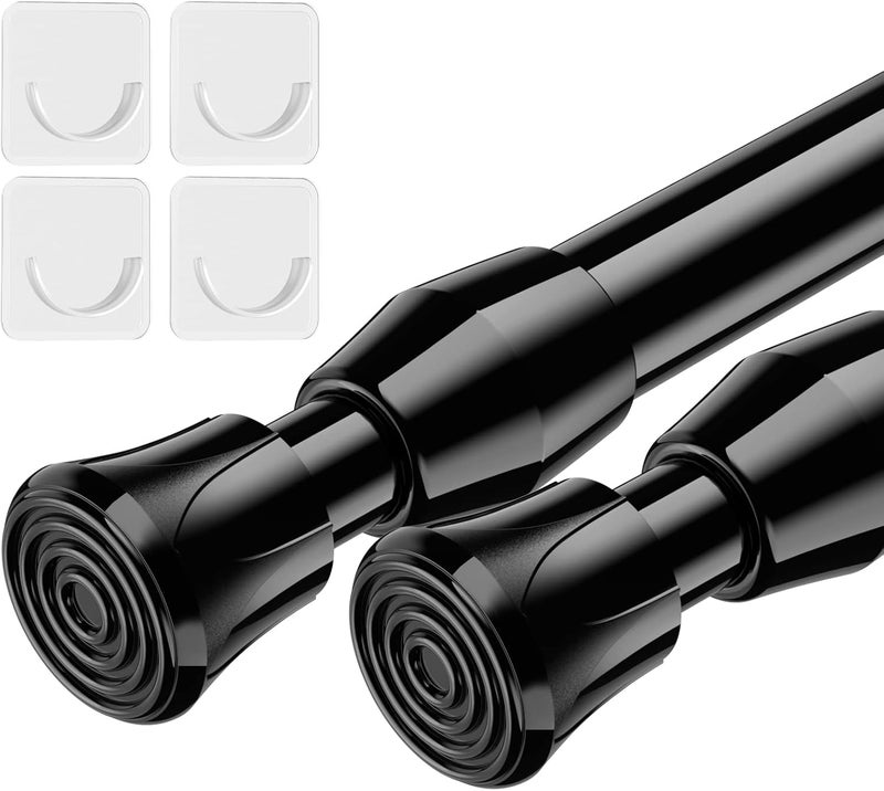 AIZESI (Black 28"- 48" 2pcs) - 2PCS Spring Tension Curtain Rod, 28 to 120cm (Black) - Image 1