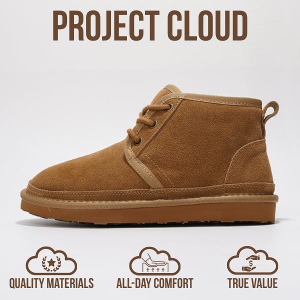 Project Cloud 100% Women's Genuine Leather Ankle Boots - Memory Foam Insole Boots for Women and Non-Slip Lace-up Fall Winter Boots for Women (Julee,TAN,7.5) - Image 3