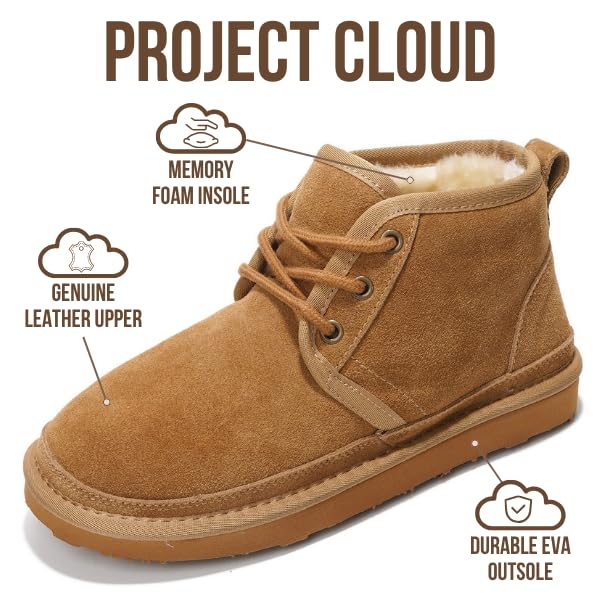 Project Cloud 100% Women's Genuine Leather Ankle Boots - Memory Foam Insole Boots for Women and Non-Slip Lace-up Fall Winter Boots for Women (Julee,TAN,7.5) - Image 2