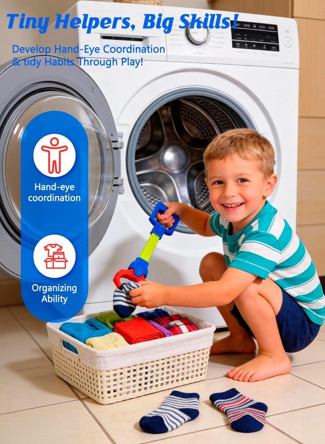 Duseu Claw Grabber Toy for Kids, Blue Robot Arm Hand Claw Pickup Tool, 15.7 Inch Flexible Grabber Claw, Interactive Mechanical Hand Toy - Image 4