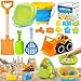DISHIO Collapsible Beach Sand Toys Set for Kids Includes Bucket Mesh Shovel Filter Scooper Castle Molds Toddler Beach Toys for 13 Kids Ages 48 with Mesh Bag Summer Outdoor Beach Essentials - Image 3