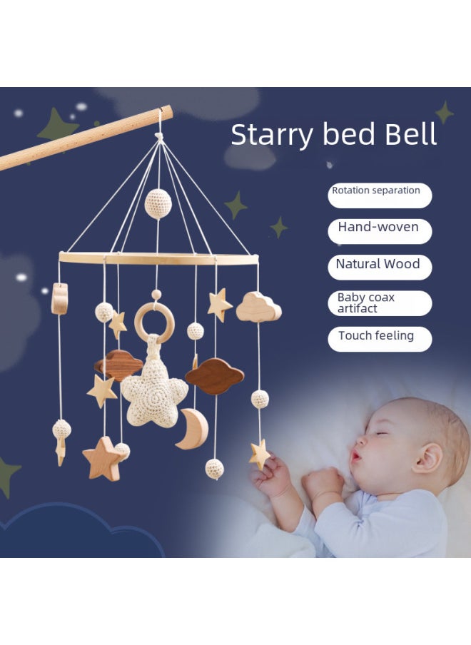 Generic - Newborn Baby Soothing Bed Bell Hanging Style Baby Sleeping Wind Chime Rotatable Educational Rocking Bell Toy-Color:Pink Bee Flower Bed Bell - Image 1