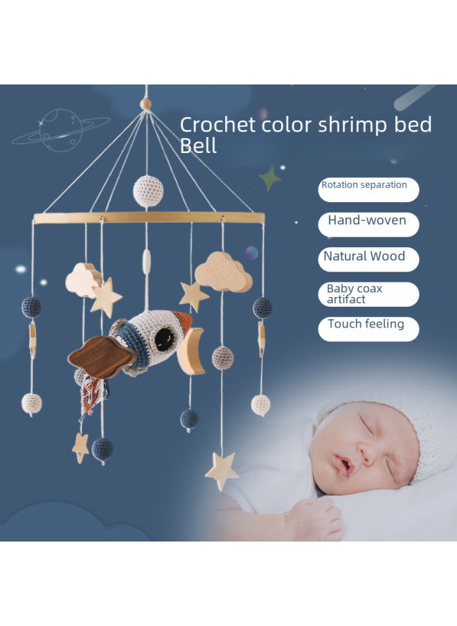Generic - Newborn Baby Soothing Bed Bell Hanging Style Baby Sleeping Wind Chime Rotatable Educational Rocking Bell Toy-Color:Pink Bee Flower Bed Bell - Image 1