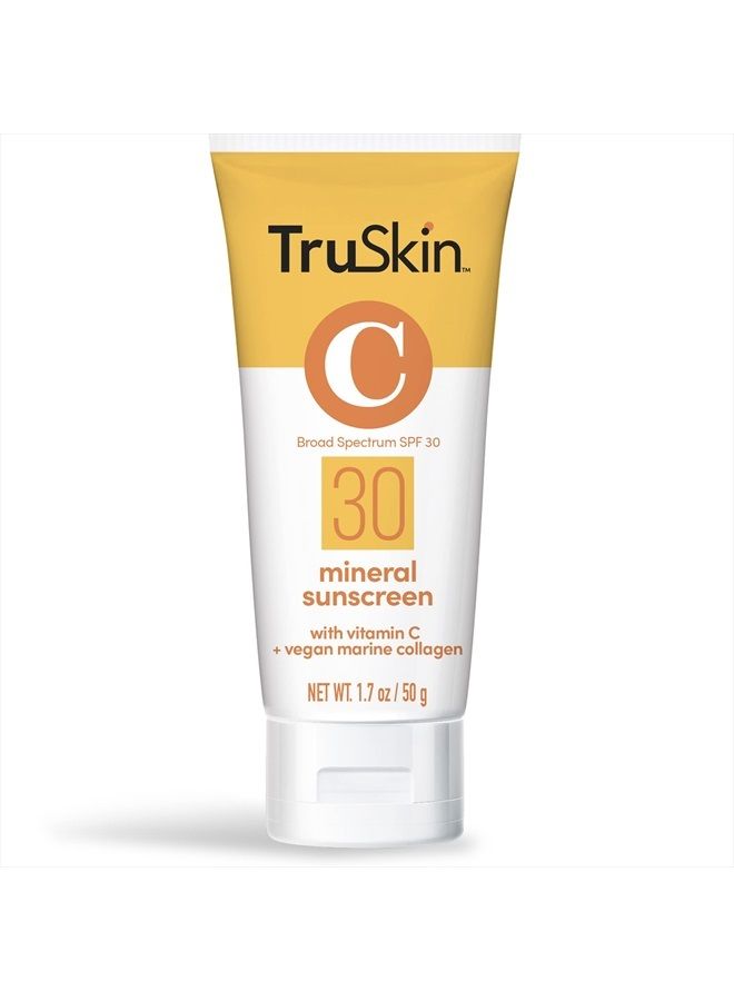 TruSkin Naturals TruSkin Mineral Face Sunscreen SPF 30, Broad Spectrum Mineral Sunscreen for Face with Zinc Oxide, Vitamin C & Vegan Marine Collagen, Lightweight Sunscreen for Sensitive Skin, 1.7 fl oz  - Image 1