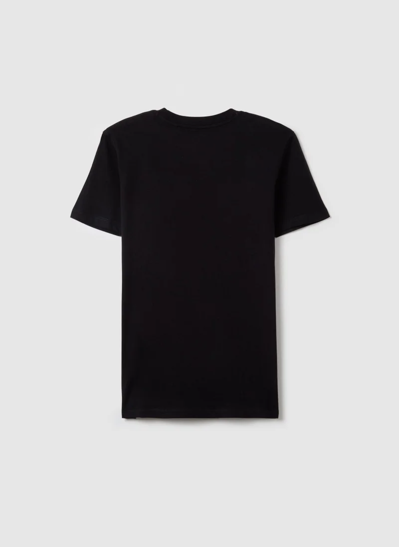 Ovs Cotton T-Shirt With ''Take The Risk'' Print
