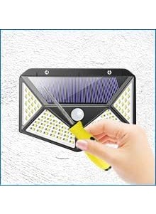 EDBIRET EDBIRET Solar Light 100 LED Motion Sensor Light 4Side Bright Light with Dim Mode Wireless Security Lamp for Home and Outdoor Pathways  - Image 3