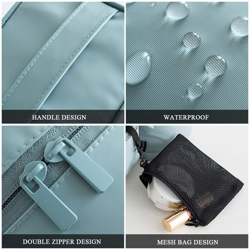 Bysiter Makeup Bag Travel Cosmetic Bag Small Makeup Brush Holder Organizer Cute Portable Artist Toiletry Storage Bag Cosmetics Case for Women Girls,Gray - Image 4