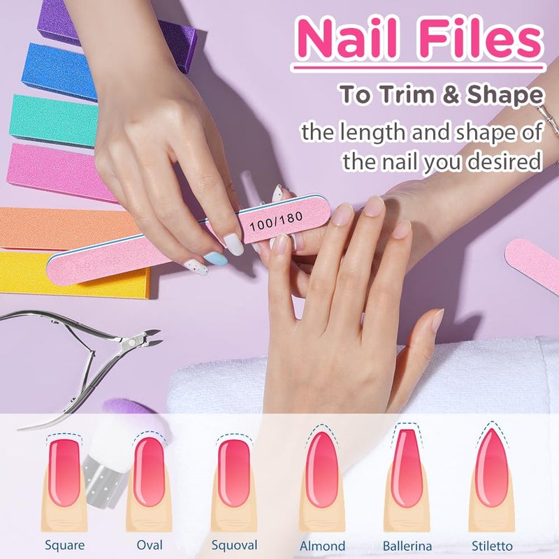 TsMADDTs Nail Buffers and Files, 6 pcs Buffer Blocks, 6 pcs 100 180 Grit Files, Professional Manicure Tools Kit, Nail Care Tools Kit for Women - Image 3