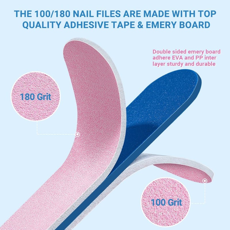TsMADDTs Nail Buffers and Files, 6 pcs Buffer Blocks, 6 pcs 100 180 Grit Files, Professional Manicure Tools Kit, Nail Care Tools Kit for Women - Image 4