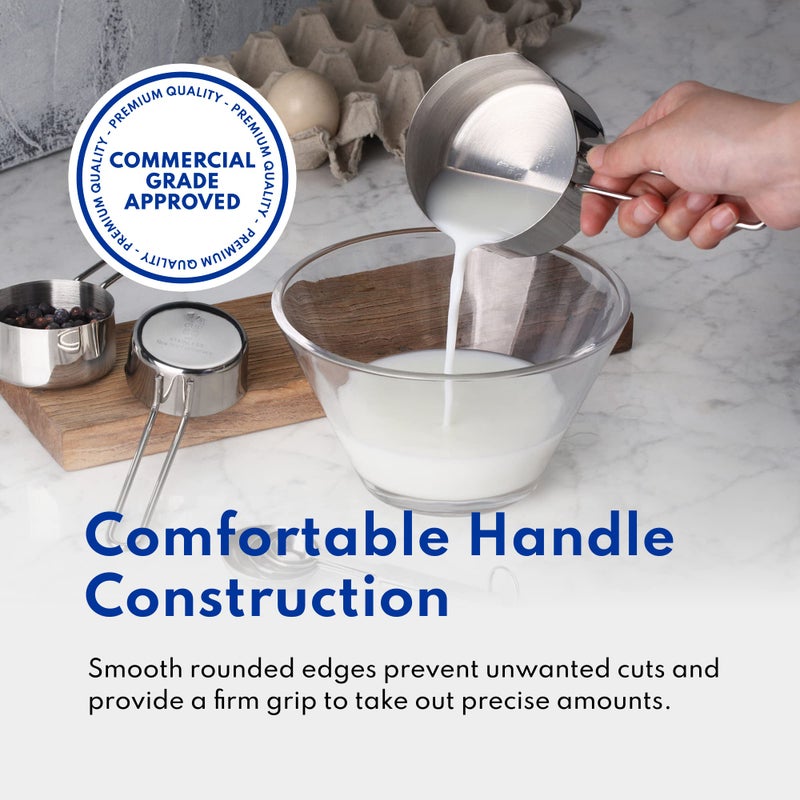 New Star Foodservice 42917 Stainless Steel 8-Piece Measuring Cups and Spoons Combo Set - Image 5