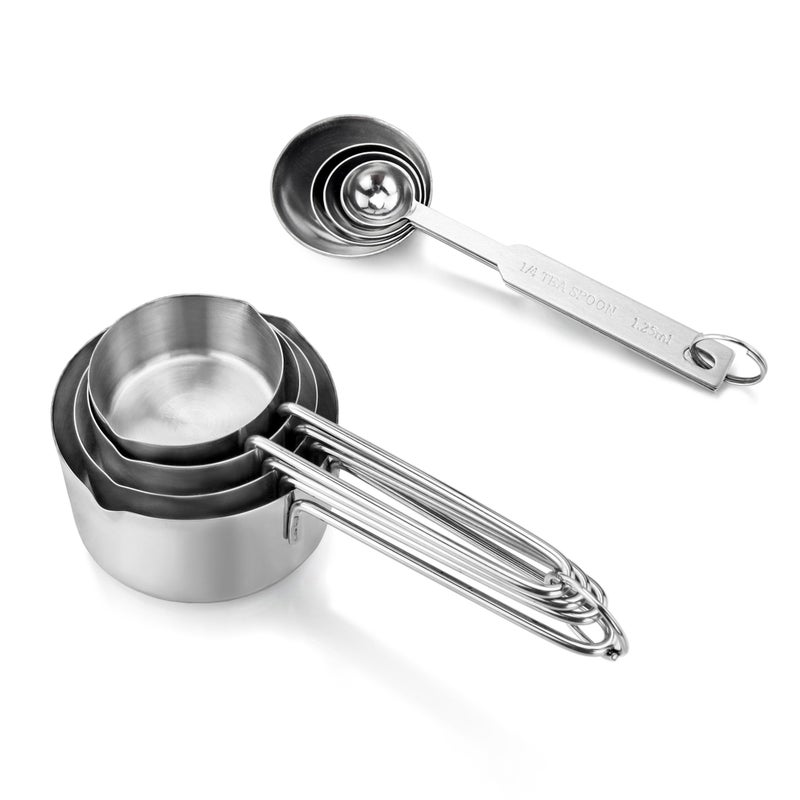New Star Foodservice 42917 Stainless Steel 8-Piece Measuring Cups and Spoons Combo Set - Image 3