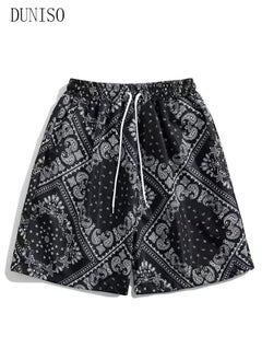 DUNISO Fashionable Men's Swimming Trunks Quick Dry Beach Shorts with Adjustable Belt Loose Breath Swim Shorts Swimwear Bathing Suits for Beach and Swimming  - Image 4