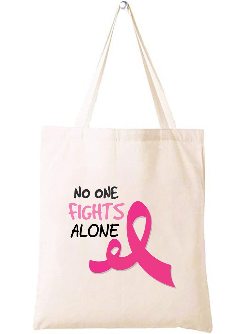 PRINTSHOP4ME Pink Ribbon PinkCancer Awareness Gifts Cotton Bags Reusable PinkCancer Survivor Bag For Women With Handles  - Image 1