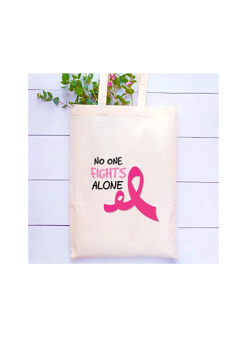 PRINTSHOP4ME Pink Ribbon PinkCancer Awareness Gifts Cotton Bags Reusable PinkCancer Survivor Bag For Women With Handles  - Image 2