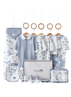 MIXDE Newborn Clothing & Accessory Set,Baby Newborn Essentials Gift Set Premium Cotton Breathable Baby Clothes Bibs Hat Blanket and Socks Set Fits Newborn to 3 Months Baby Boy Girls  - Image 1