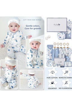 MIXDE Newborn Clothing & Accessory Set,Baby Newborn Essentials Gift Set Premium Cotton Breathable Baby Clothes Bibs Hat Blanket and Socks Set Fits Newborn to 3 Months Baby Boy Girls  - Image 3