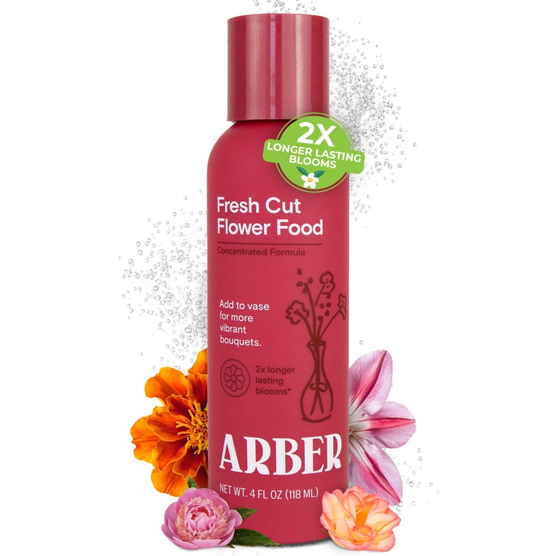 Arber Fresh Cut Flower Food â€“ Floral Preservative & Nutrient Mix for Fresh Cut Flowers â€“ Quick Dip, Vase Spray & Crystal Flower Care â€“ Rose Food & Plant Supplies â€“ 4 fl oz Liquid Formula - Image 1