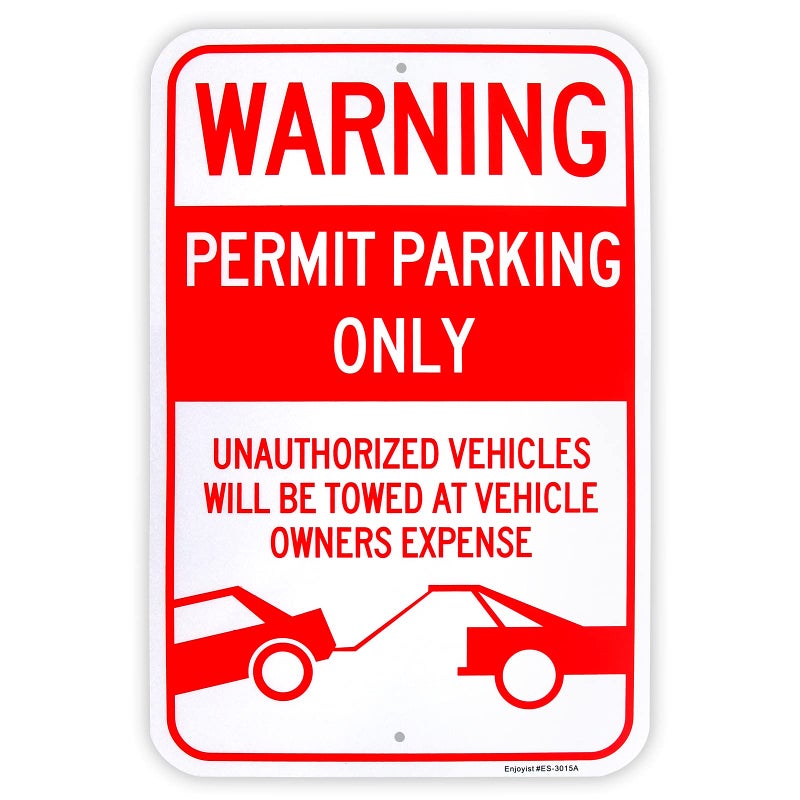 Large Permit Parking Only Sign 18x 12 040 Aluminum Reflective Sign Rust Free AluminumUV Protected and Weatherproof