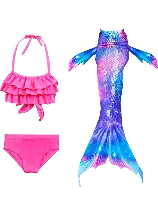 Loquat 3-Piece Mermaid Swimming Costume Set 130cm - Image 1