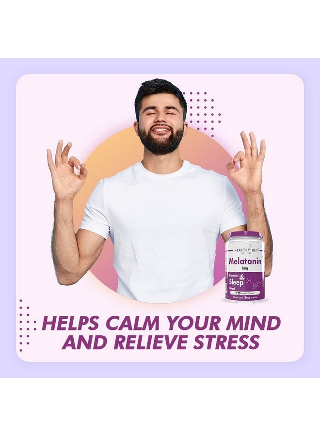 HealthyHey Nutrition Melatonin 10mg, Pack of 120 vegetable capsules - Promotes Sleep and Relaxation (10mg) - Image 5