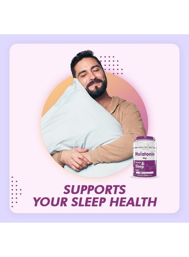HealthyHey Nutrition Melatonin 10mg, Pack of 120 vegetable capsules - Promotes Sleep and Relaxation (10mg) - Image 3