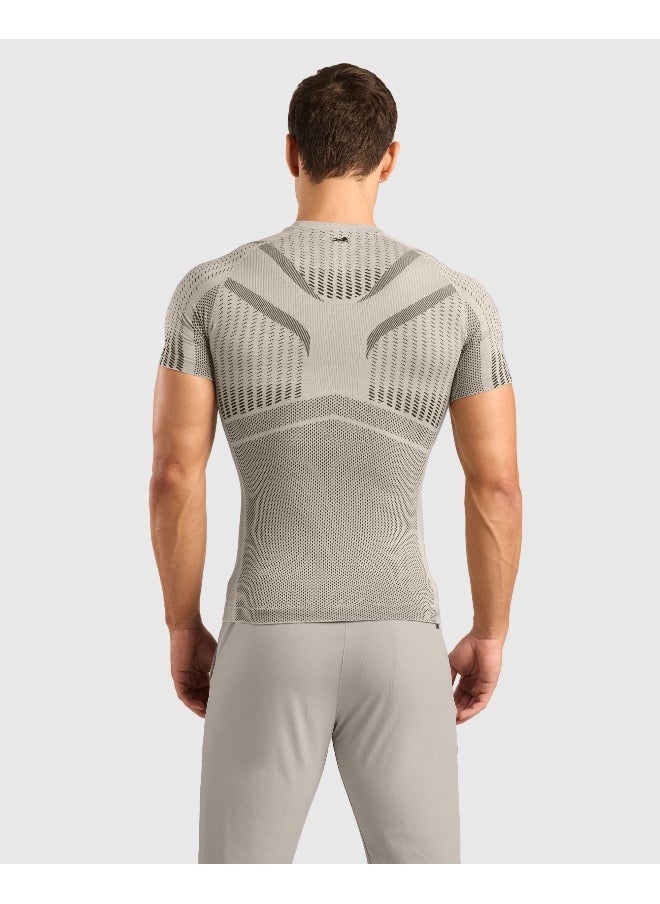Musclemind Seamless Compression Half Sleeve T-Shirt with Ribbed Panels for Posture Assistance, Breathable Mesh, Quick Drying, Anti-Static, Anti-Odour, Anti-Microbial And 4-Way Stretchable  - Image 2