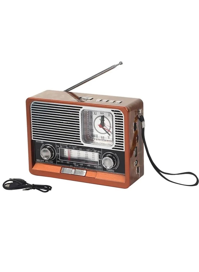 EC-2113BT Rechargeable Bluetooth Radio, supports 8 bands (1-6) and has multiple functions including USB, TF card, Bluetooth, and flashlight.  - Image 4