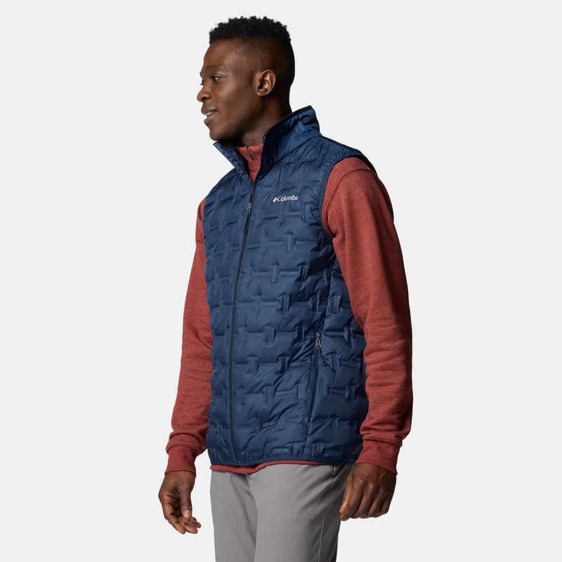 Columbia Blue Men's Delta Ridge II Down Hiking Vest for Men | Best Price UAE