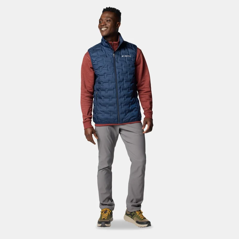 Columbia Blue Men's Delta Ridge II Down Hiking Vest for Men | Best Price UAE