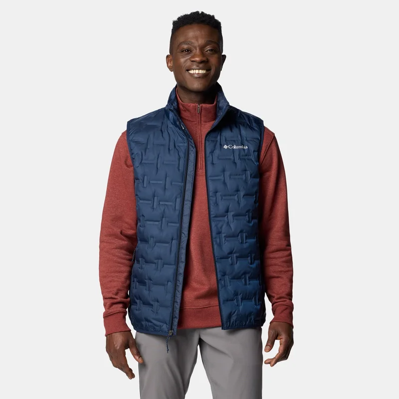 Columbia Blue Men's Delta Ridge II Down Hiking Vest for Men | Best Price UAE