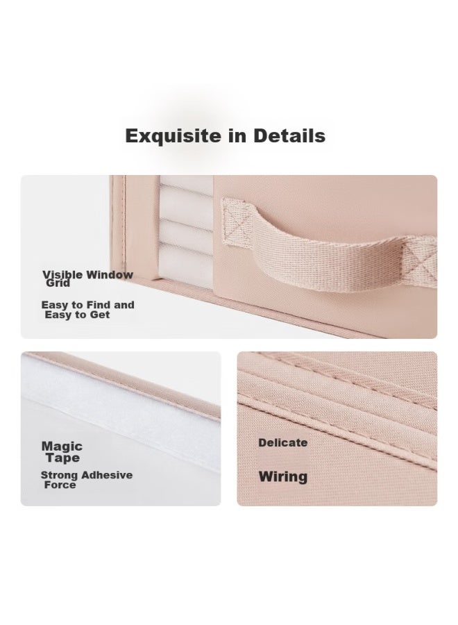 Eachy Bedding Set Storage Box, Foldable Storage Container For Bedsheets And Duvet Covers, Suitable For Home Wardrobes, Fabric, Wooden Peach Color - Image 5