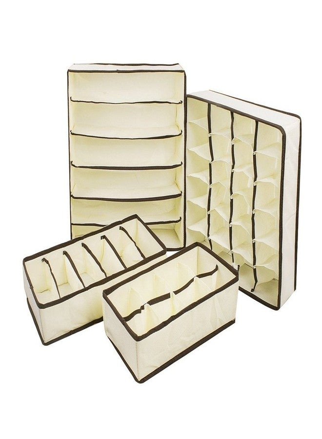ARANKA 4 PCS Foldable Drawer Organizer, Cabinet Underwear Storage Box, Closet Dresser Divider Basket Bins for Lingerie, Bra, Socks, Clothes, Ties, Belt (4 Set) - Image 4
