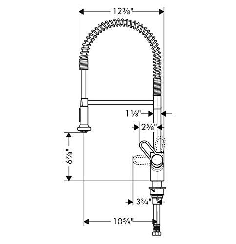 hansgrohe Talis Loop Stainless Steel Commercial Kitchen Faucet, Kitchen Faucets with Pull Down Sprayer, Faucet for Kitchen Sink, Stainless Steel Optic 04700805 - Image 2
