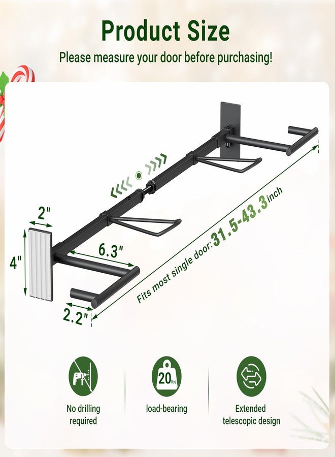 ELYKEN Garland Hanger for Front Door Frame, Adjustable Fits 31.5"- 43.3" Doors, Heavy-Duty Christmas Decoration Garland Holder for Wreaths, No Nails or Screws, No Door Damage, Black - Image 3