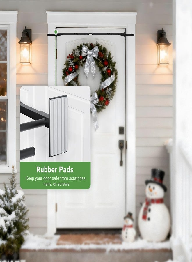 ELYKEN Garland Hanger for Front Door Frame, Adjustable Fits 31.5"- 43.3" Doors, Heavy-Duty Christmas Decoration Garland Holder for Wreaths, No Nails or Screws, No Door Damage, Black - Image 5