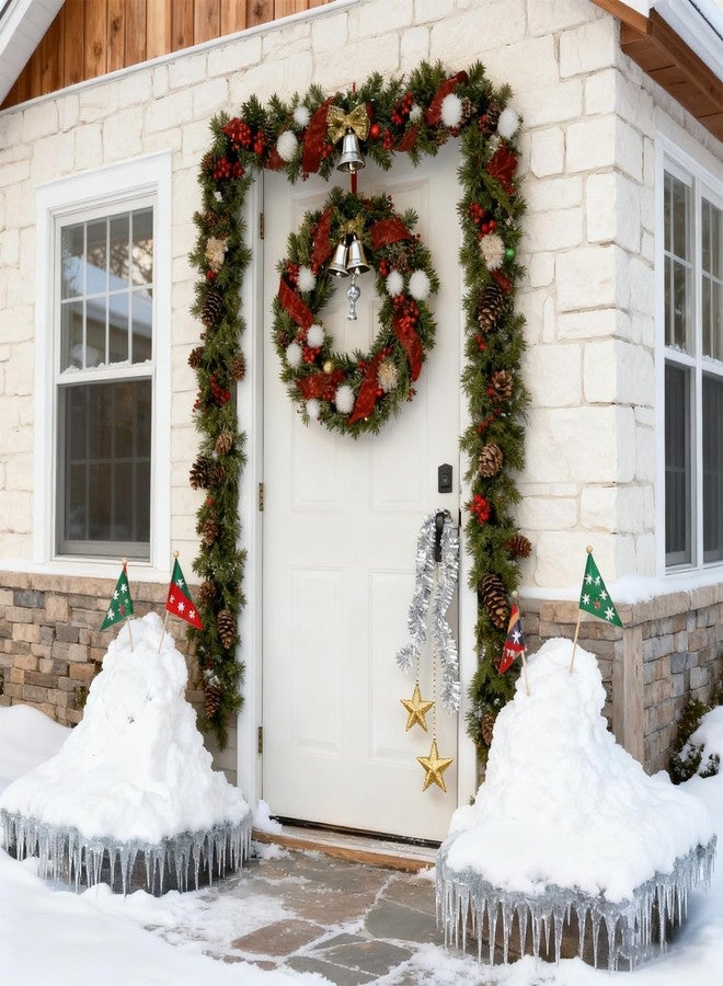 ELYKEN Garland Hanger for Front Door Frame, Adjustable Fits 31.5"- 43.3" Doors, Heavy-Duty Christmas Decoration Garland Holder for Wreaths, No Nails or Screws, No Door Damage, Black - Image 2