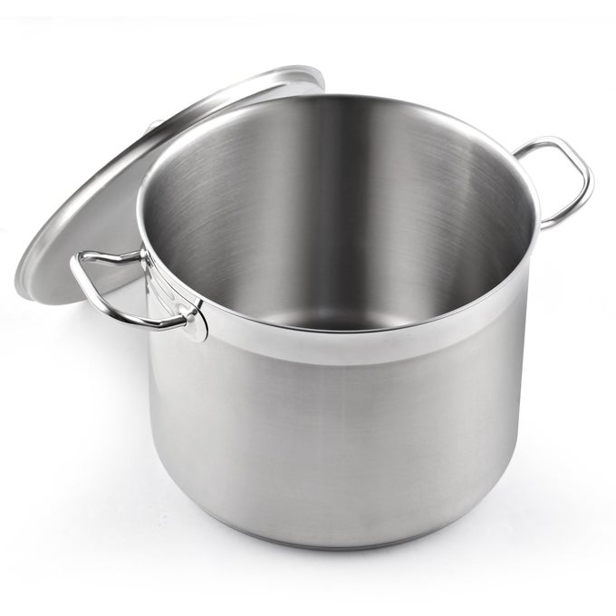 STOCKPOTS STAINLESS STEEL 20 QUART PROFESSIONAL GRADE STOCK POT WITH LID SILVER