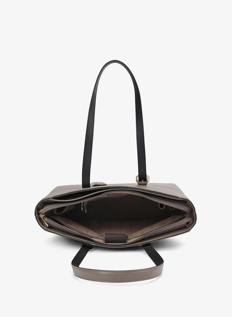 Da Milano  Large Franzy Leather Tote - Smoke Grey for Women | Best Price UAE