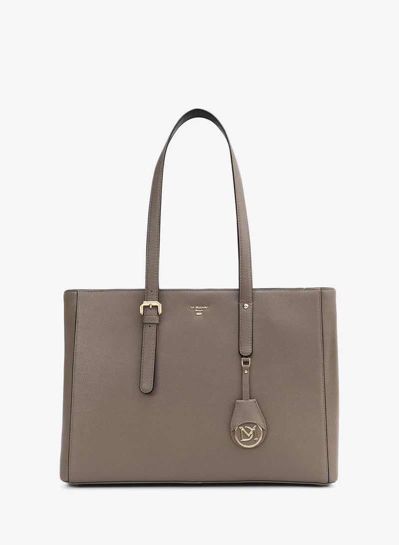 Large Franzy Leather Tote - Smoke Grey