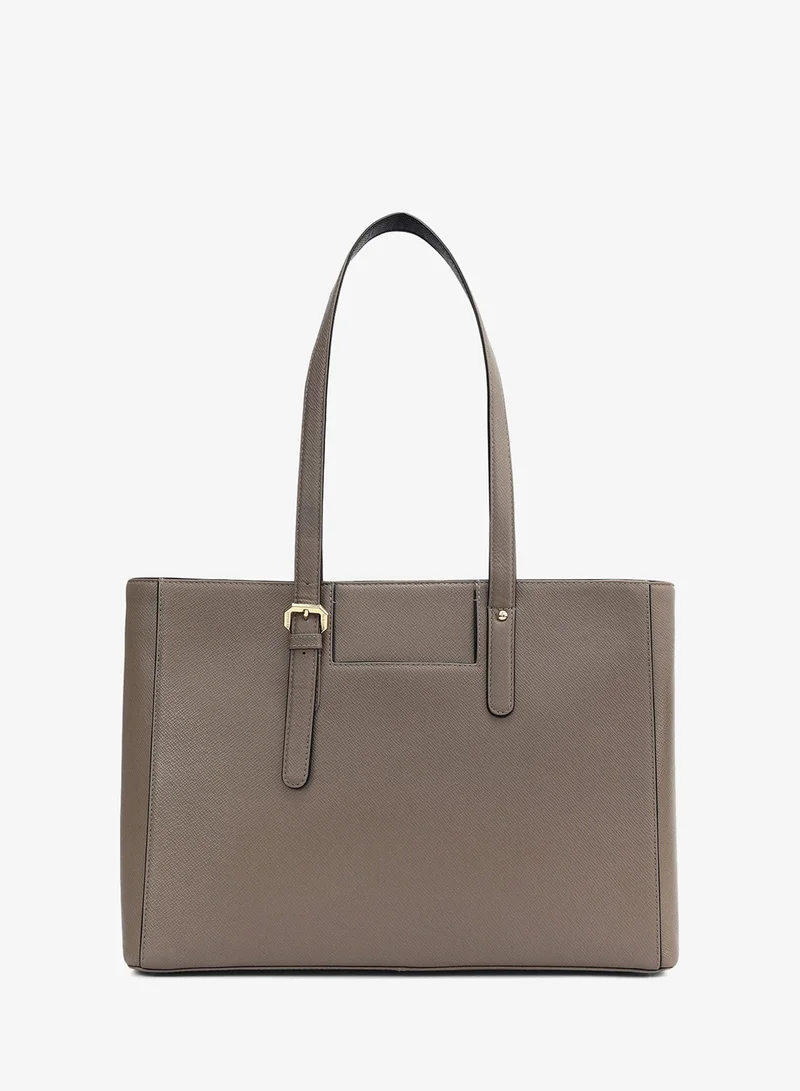 Da Milano  Large Franzy Leather Tote - Smoke Grey for Women | Best Price UAE