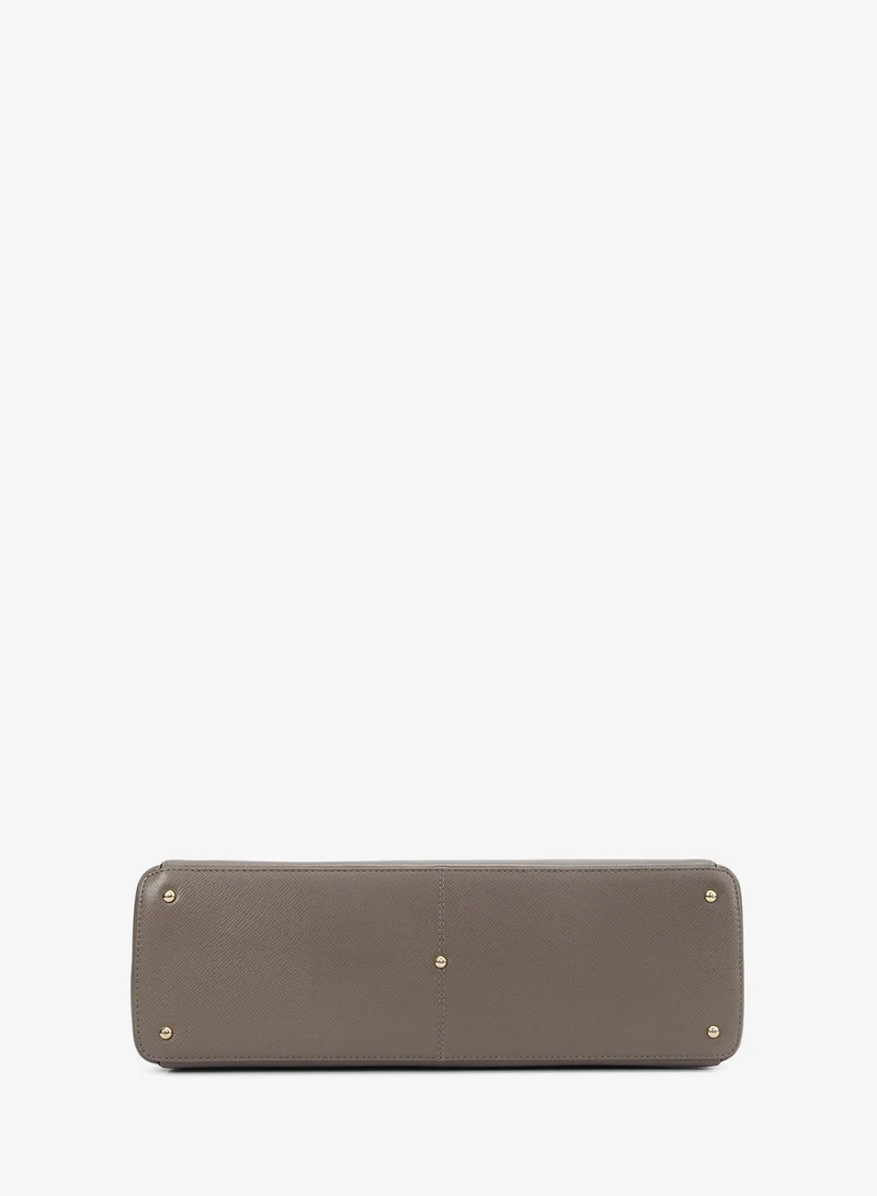 Da Milano  Large Franzy Leather Tote - Smoke Grey for Women | Best Price UAE