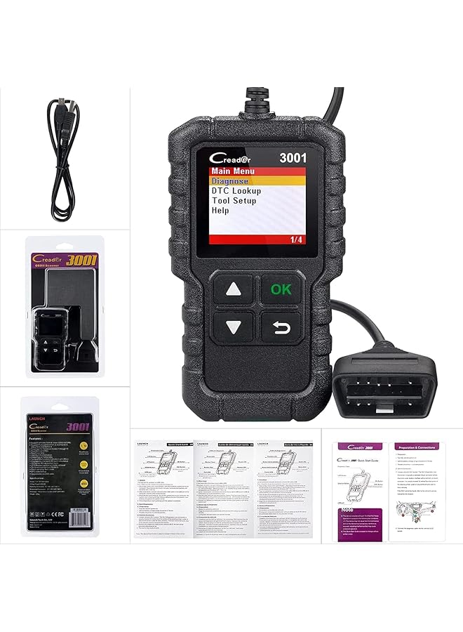 Launch Creader 3001 Obd2 Scanner Automotive Car Diagnostic Check Engine Light O2 Sensor Systems Obd Code Readers Scan Tool For All Obdii Protocol Cars Since 1996 - Image 5