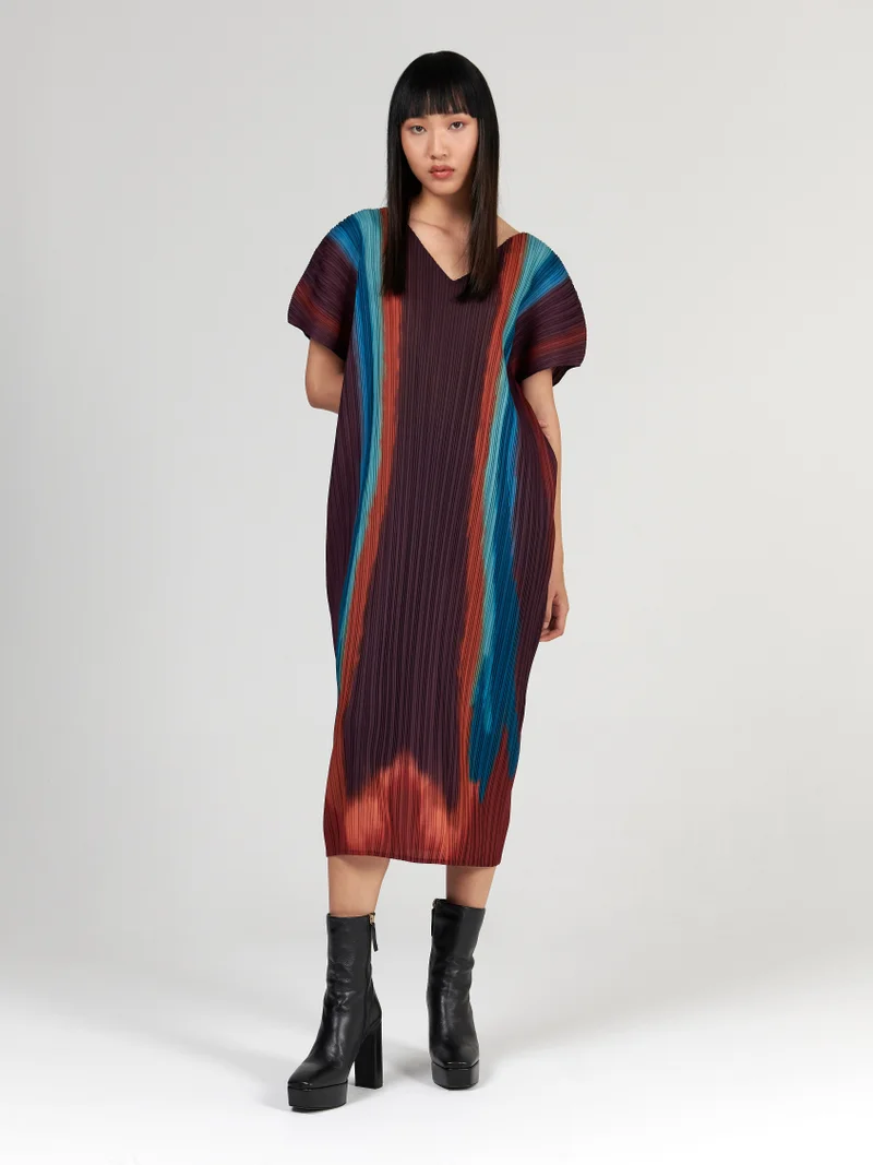 Printed Plisse Kaftan