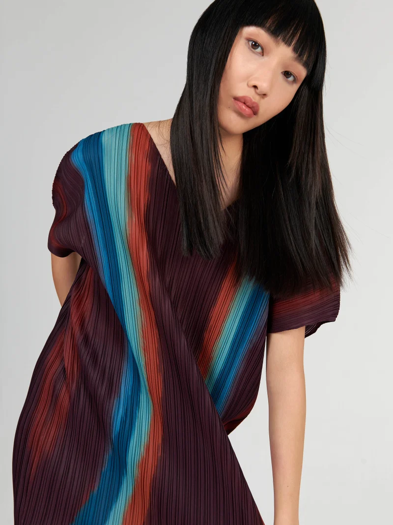 leem Printed Plisse Kaftan