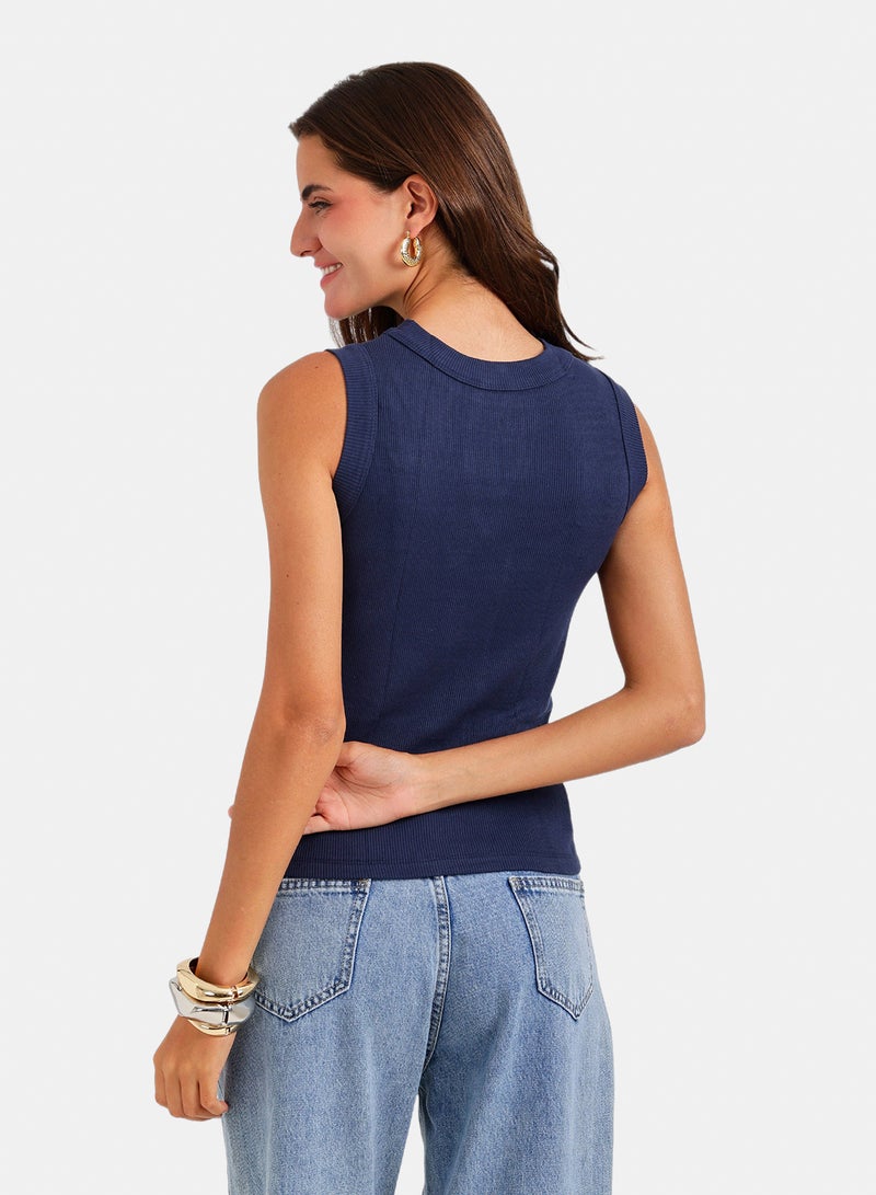 Carina Ribbed Crew Neck Top - Image 4