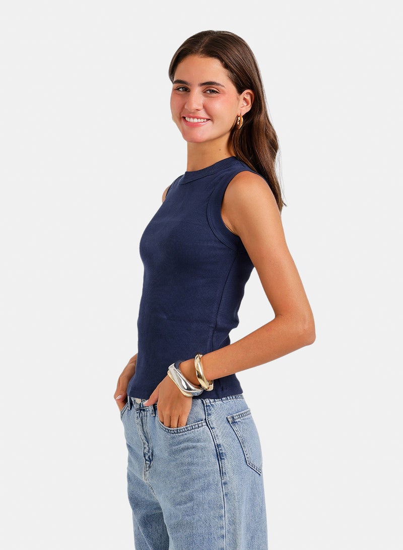 Carina Ribbed Crew Neck Top - Image 3